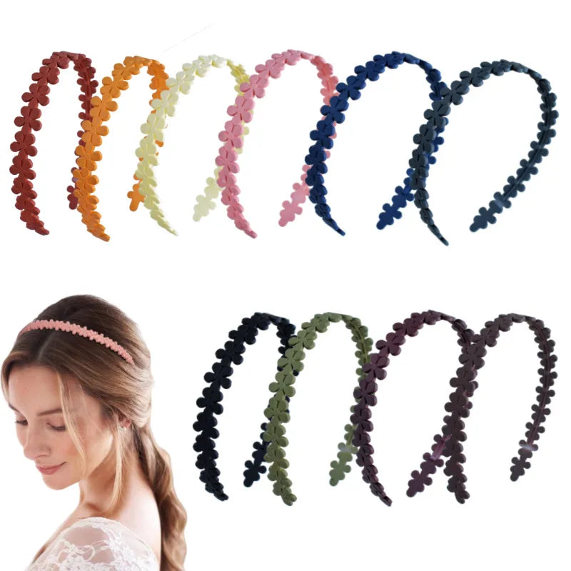 Matte Acrylic Flower Hair Band Invisible Square Glasses Hairband Sunglasses Hair Hoop for Women Fixed Hair Accessories Headband